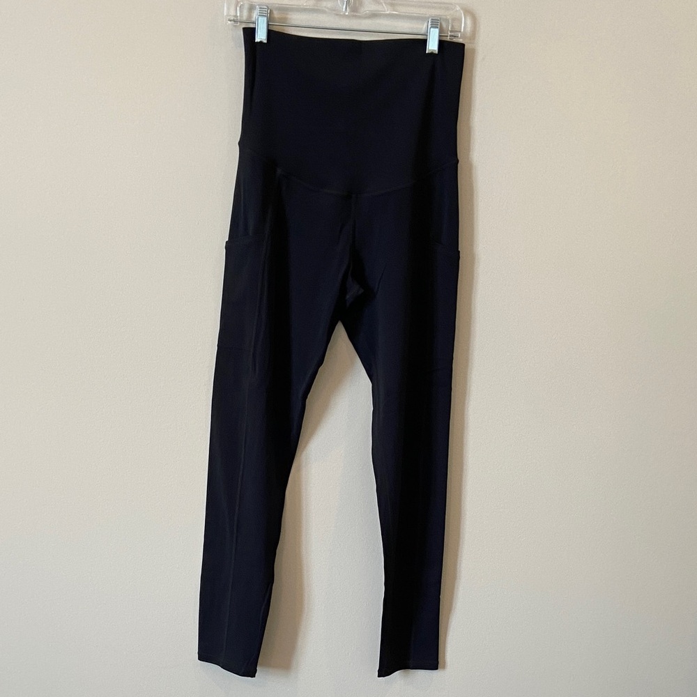 Quince maternity Black High-Waisted Leggings